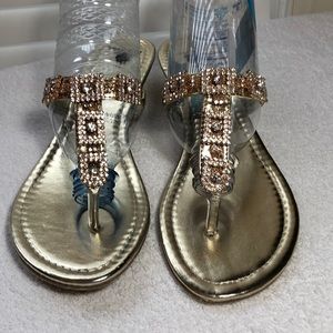 NEW Aloha Island gold Rhinestone sandals
